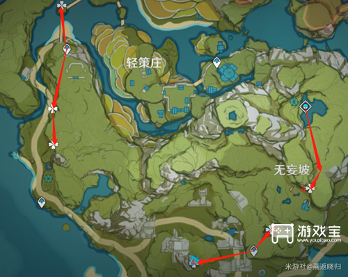 原神琉璃袋采集路线图攻略