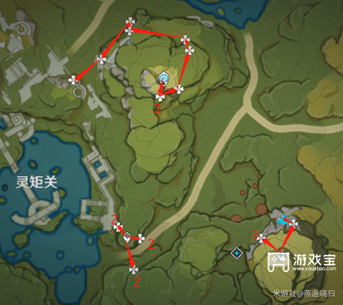 原神琉璃袋采集路线图攻略
