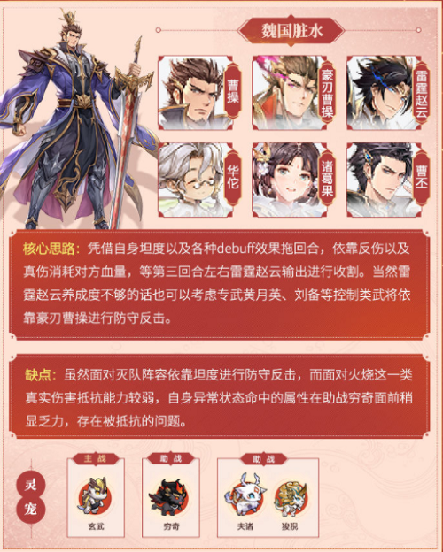 三国志幻想大陆魏国脏水队阵容搭配攻略2022