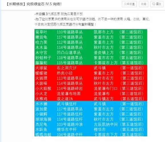 究极绿宝石5精灵分布图表最新