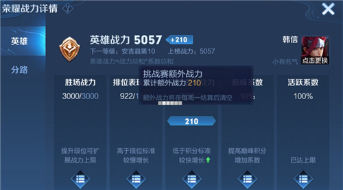 王者荣耀巅峰挑战赛额外战力是什么意思