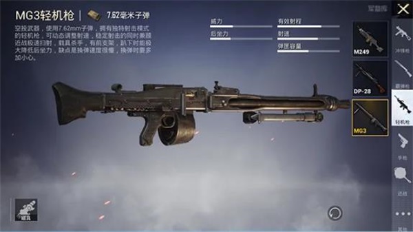 和平精英MG3轻机枪在哪里可以捡到
